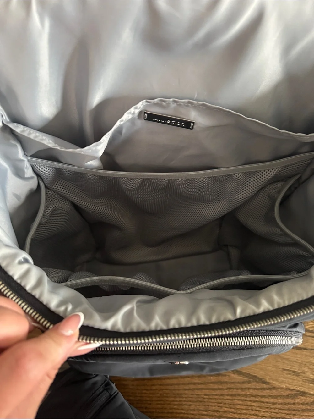 lululemon athletica Black Nylon Backpack with Front Zip Pocket